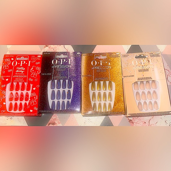 4-OPI Xpression Press on Nails- including exclusive hello kitty design - Picture 1 of 5